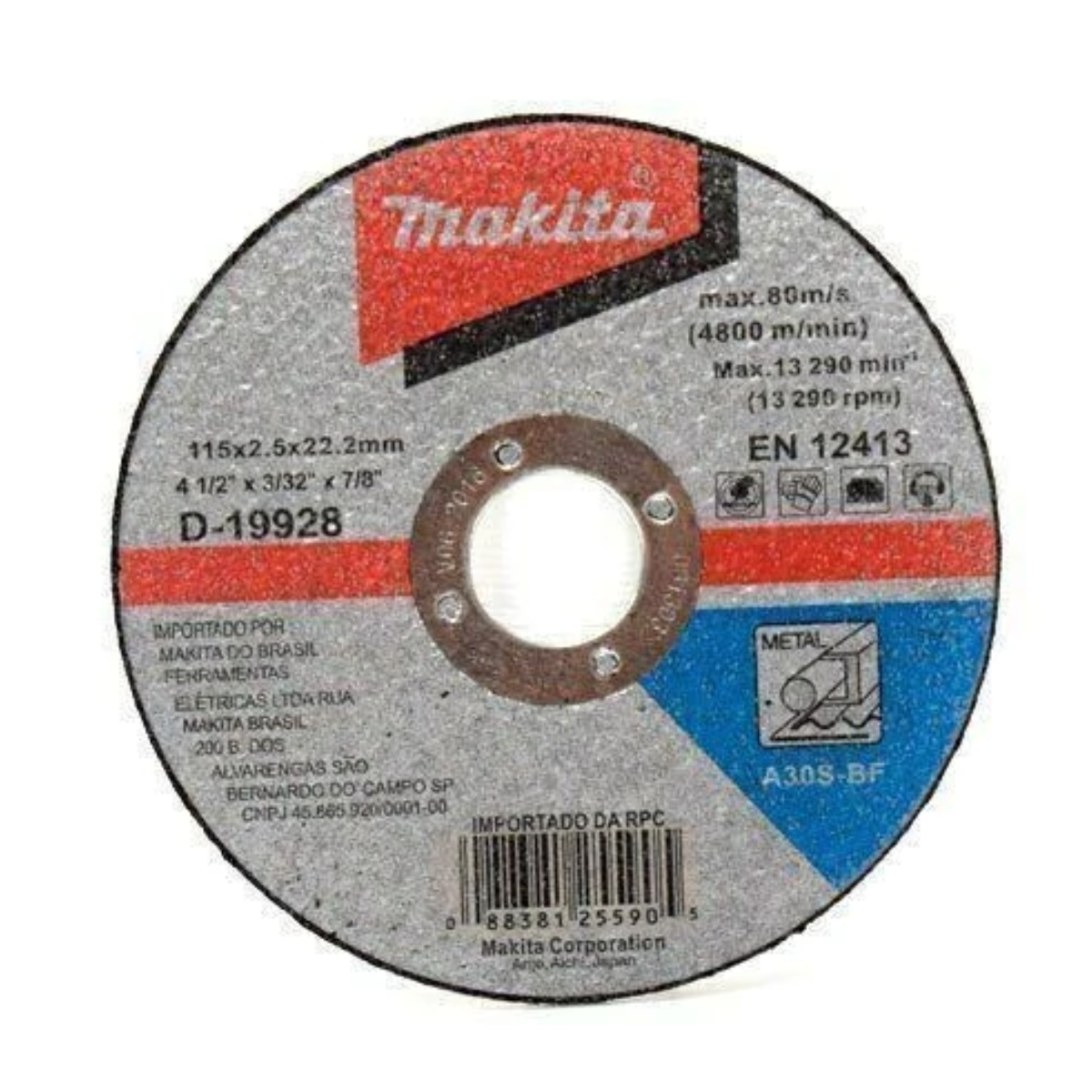 DISCO DE CORTE PARA METAL 4 1/2 D-19928 MAKITA