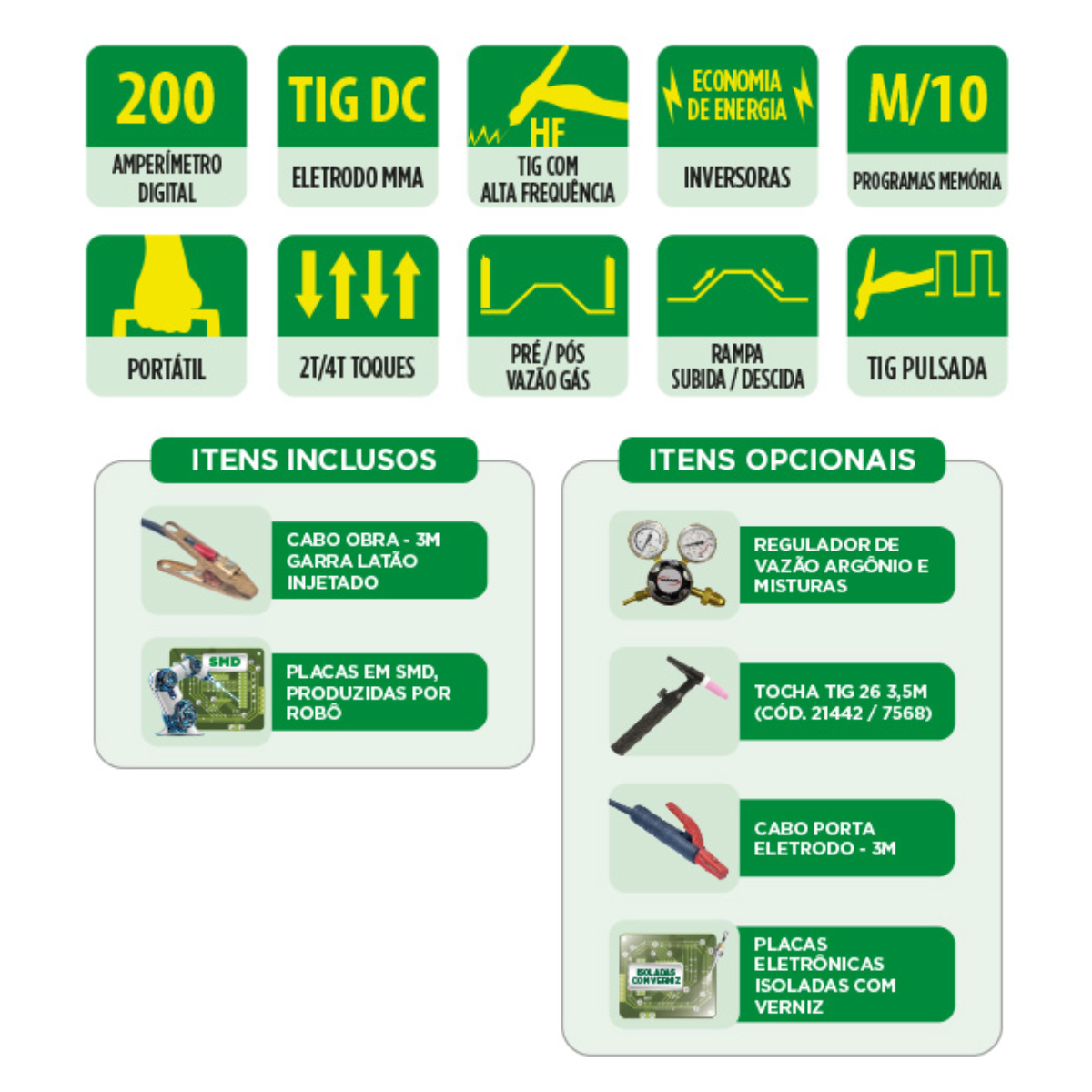 INVERSORA TIG 200P DIGITAL H SOLDAS - Imagem 2